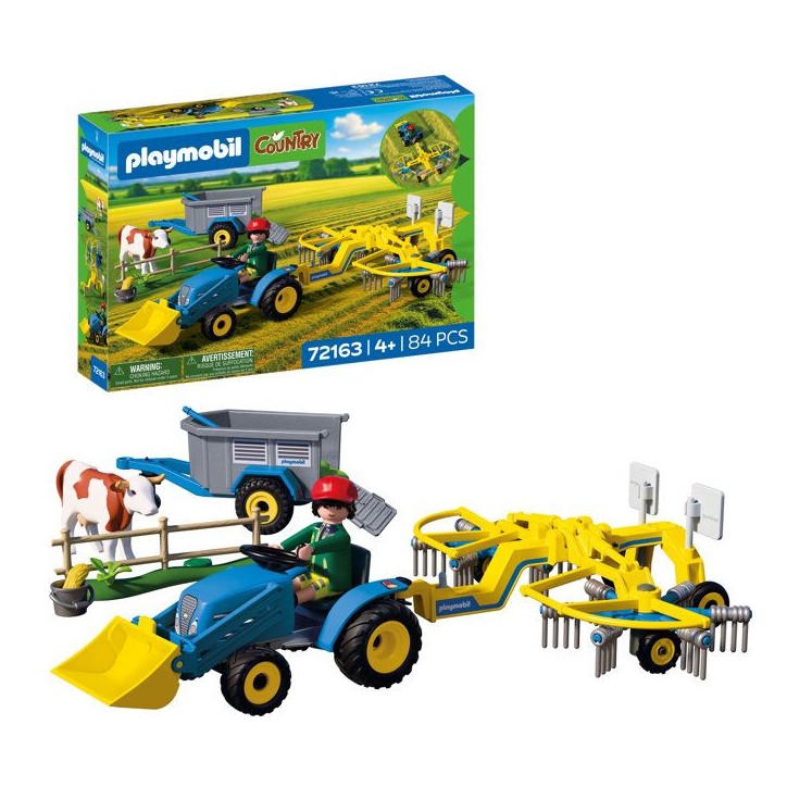 PLAYMOBIL Country 72163 Petit tracteur avec andaineur a foin