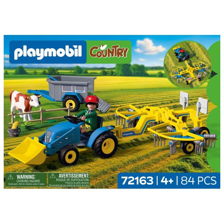 PLAYMOBIL Country 72163 Petit tracteur avec andaineur a foin