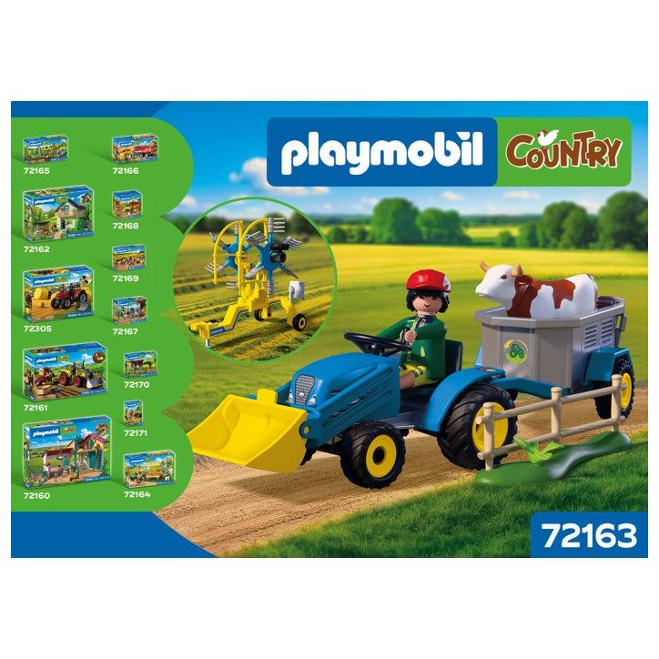 PLAYMOBIL Country 72163 Petit tracteur avec andaineur a foin