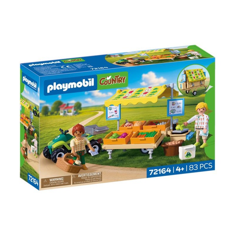 PLAYMOBIL Country 72164 Stand de légumes au marché et quad