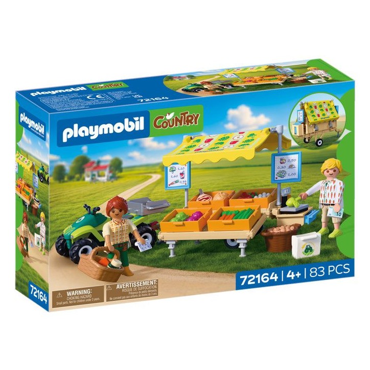 PLAYMOBIL Country 72164 Stand de légumes au marché et quad