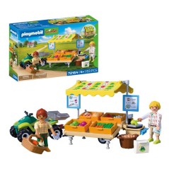 PLAYMOBIL Country 72164 Stand de légumes au marché et quad