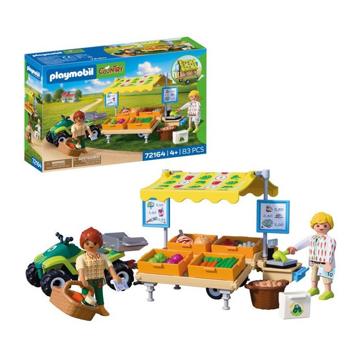PLAYMOBIL Country 72164 Stand de légumes au marché et quad