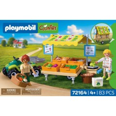PLAYMOBIL Country 72164 Stand de légumes au marché et quad