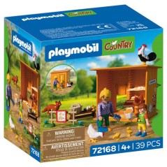 PLAYMOBIL Country 72168 Récolte d'oeufs au poulailler, renard
