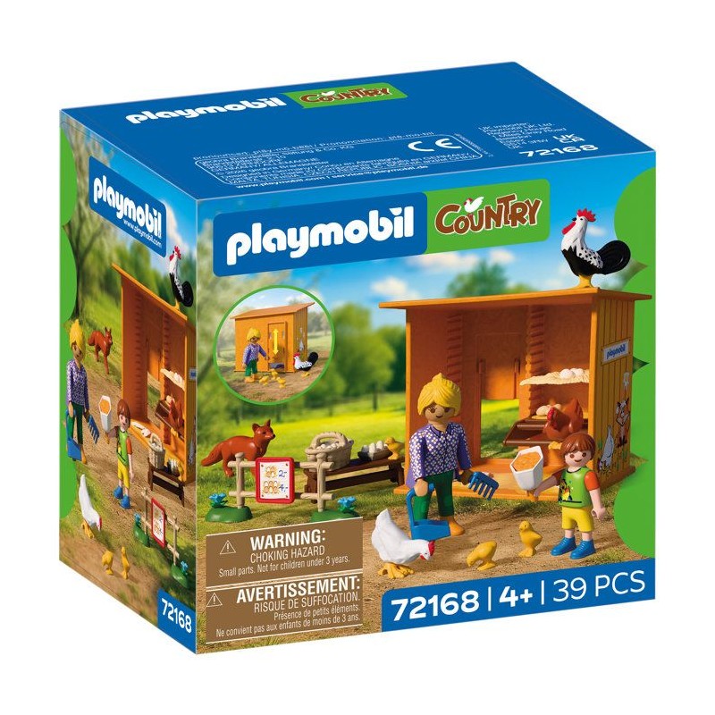 PLAYMOBIL Country 72168 Récolte d'oeufs au poulailler, renard