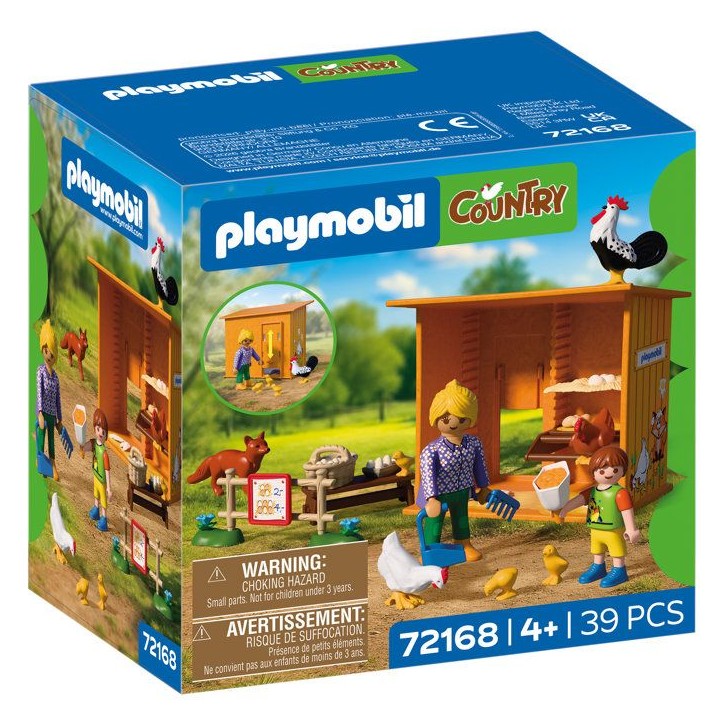 PLAYMOBIL Country 72168 Récolte d'oeufs au poulailler, renard
