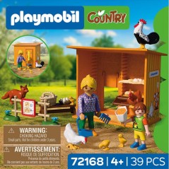 PLAYMOBIL Country 72168 Récolte d'oeufs au poulailler, renard