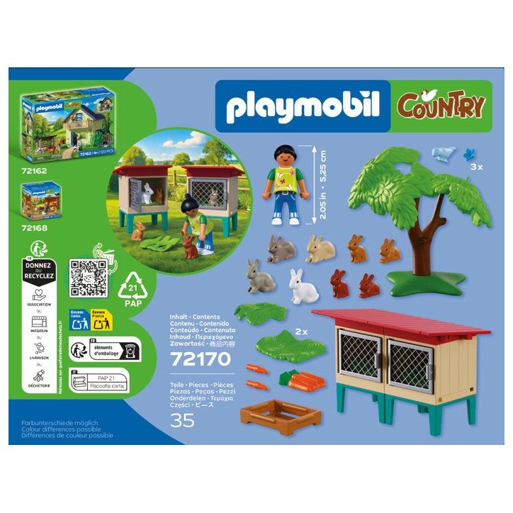 PLAYMOBIL Country 72170 Clapier a lapins et accessoires
