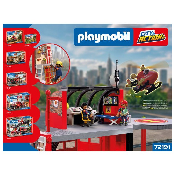 PLAYMOBIL 72191 Grande caserne de pompiers, City Action,
