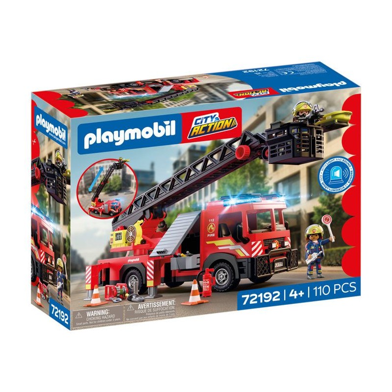 PLAYMOBIL City Action 72192 Camion de pompiers a grande échelle