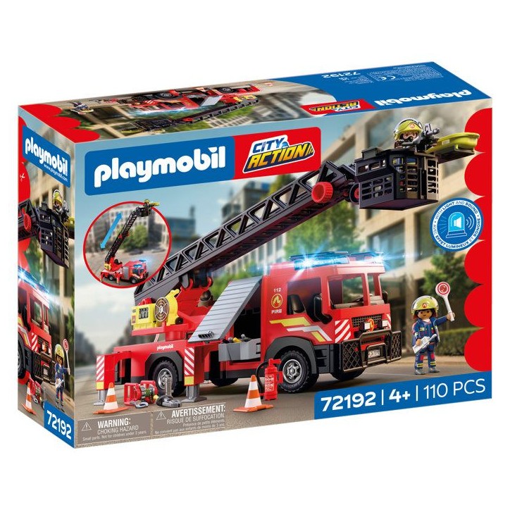 PLAYMOBIL City Action 72192 Camion de pompiers a grande échelle