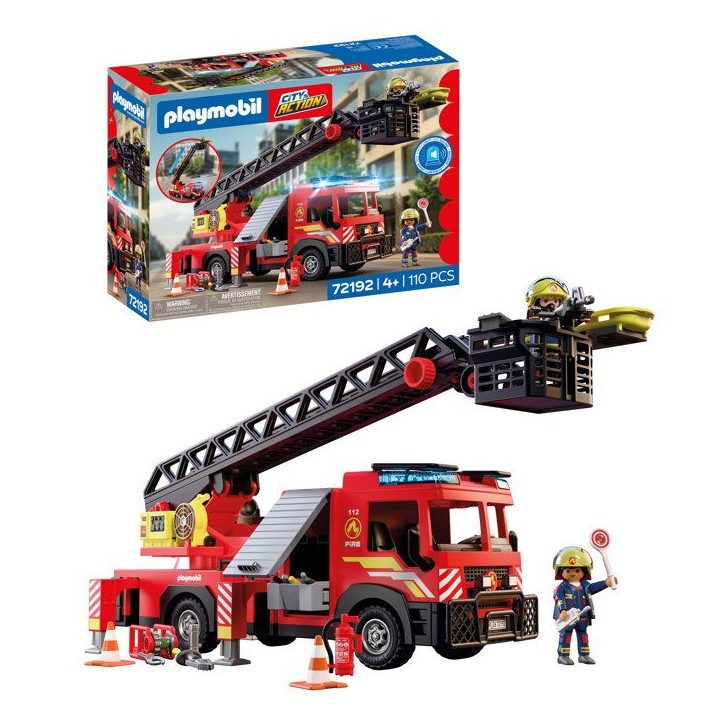PLAYMOBIL City Action 72192 Camion de pompiers a grande échelle