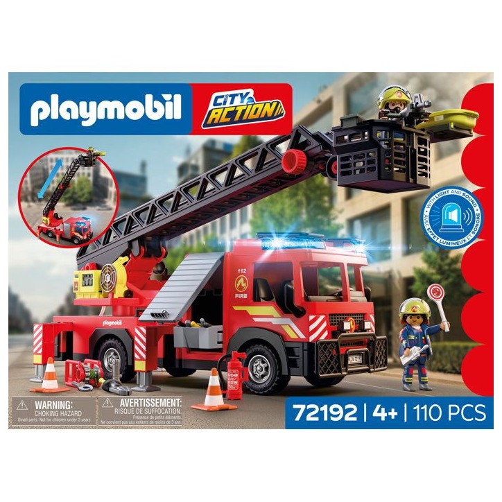 PLAYMOBIL City Action 72192 Camion de pompiers a grande échelle