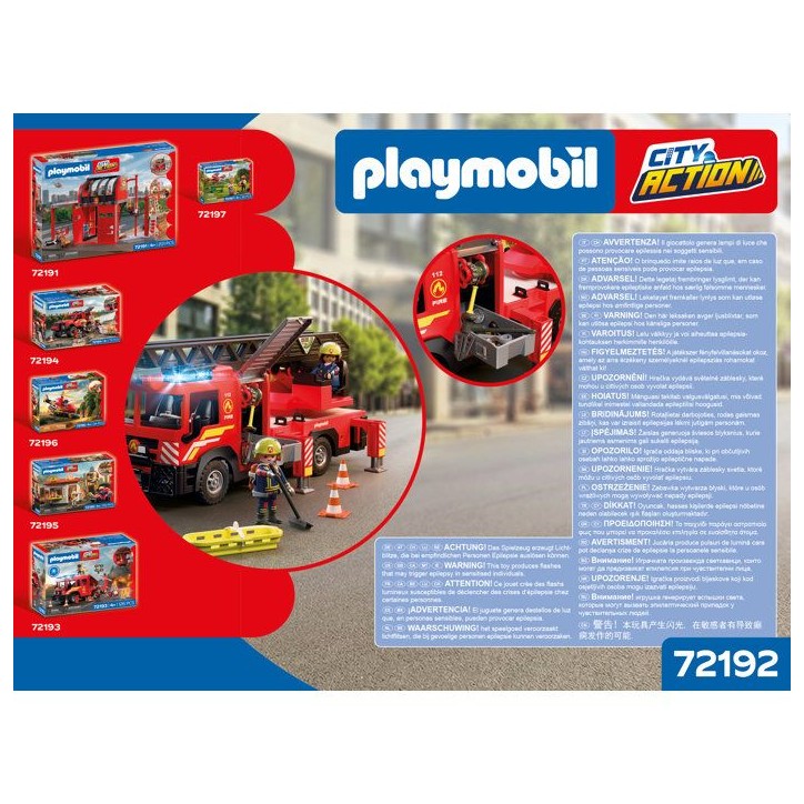 PLAYMOBIL City Action 72192 Camion de pompiers a grande échelle