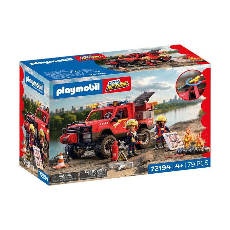 PLAYMOBIL City Action 72194 Pick-up de pompiers & 2 personnages