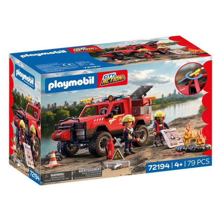 PLAYMOBIL City Action 72194 Pick-up de pompiers & 2 personnages