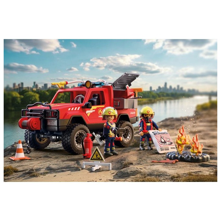PLAYMOBIL City Action 72194 Pick-up de pompiers & 2 personnages