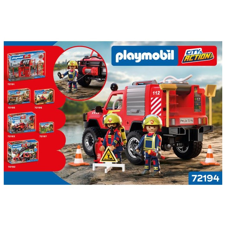 PLAYMOBIL City Action 72194 Pick-up de pompiers & 2 personnages