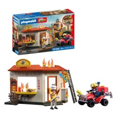 PLAYMOBIL City Action 72195 Restaurant en feu & quad de pompiers
