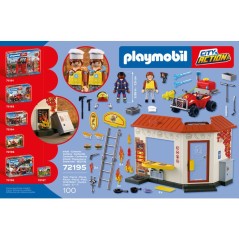 PLAYMOBIL City Action 72195 Restaurant en feu & quad de pompiers