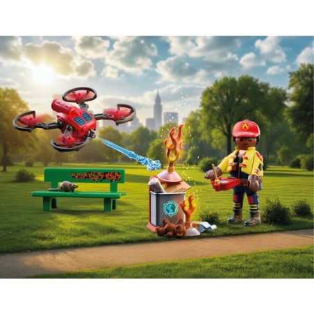 PLAYMOBIL City Action 72197 Drone de pompiers avec fleches d'eau