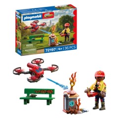 PLAYMOBIL City Action 72197 Drone de pompiers avec fleches d'eau