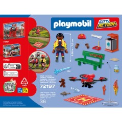 PLAYMOBIL City Action 72197 Drone de pompiers avec fleches d'eau