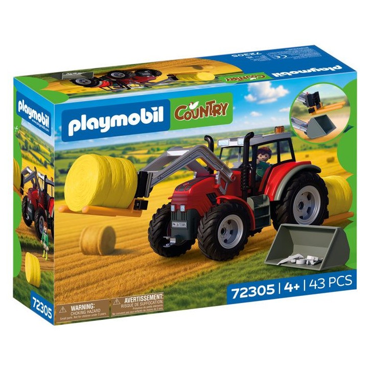 PLAYMOBIL Country 72305 Tracteur fourche a paille