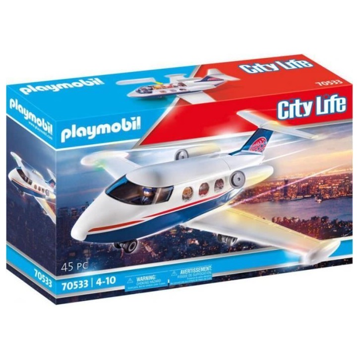 PLAYMOBIL 70533 Jet privé, City action, My life, 45 pieces, monde miniature pour enfant des 4 ans