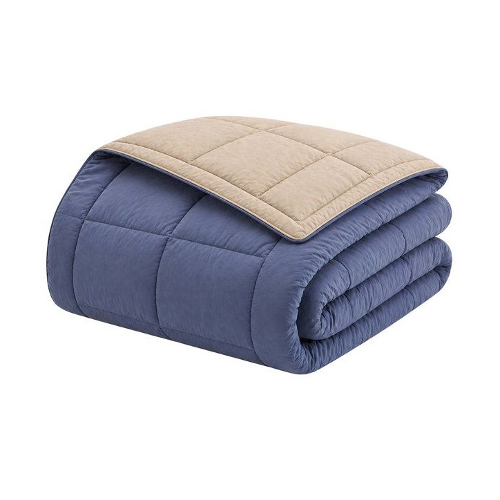 CALGARY - Couette Chaude Microfibre 400gr/m² - Pétrole et Mastic - 140 x 200 cm CALGARY - Couette Chaude Microfibre 400gr/m² - Pétrole et Mastic - 140 x 200 cm