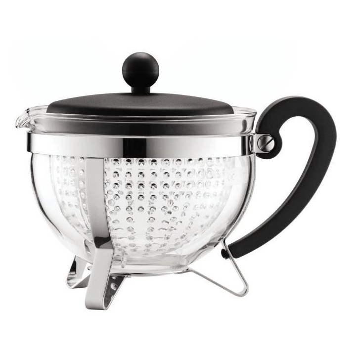 Théiere - BODUM - Chamboard - Tamis plastique - 1 l - Noir