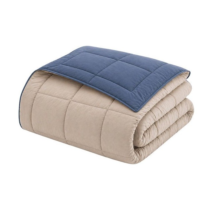 CALGARY - Couette Chaude Microfibre 400gr/m² - Pétrole et Mastic - 140 x 200 cm CALGARY - Couette Chaude Microfibre 400gr/m² - Pétrole et Mastic - 140 x 200 cm