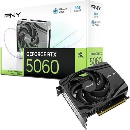PNY - Carte graphique - NVIDIA - GeForce RTX 5060 - Single Fan - 8 Go