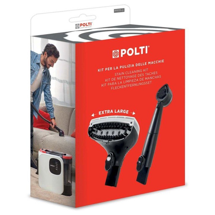 Kit de nettoyage - POLTI - STAINOVER - 1 petite brosse - 1 brosse large