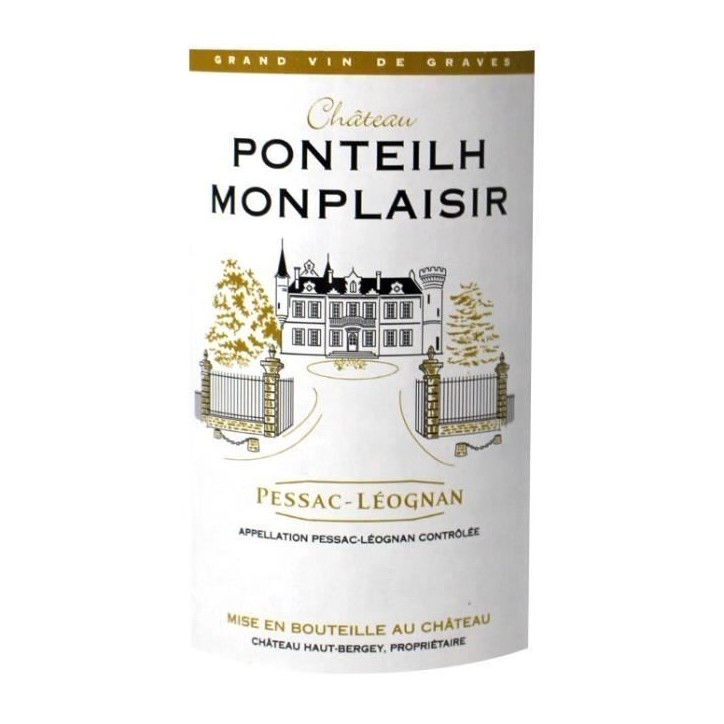 Château Ponteilh Monplaisir 2012 Pessac-Léognan - Vin rouge de Bordeaux