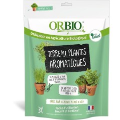 Terreau plantes aromatiques - ORBIO - 3 L - Substrat spécifique aroma