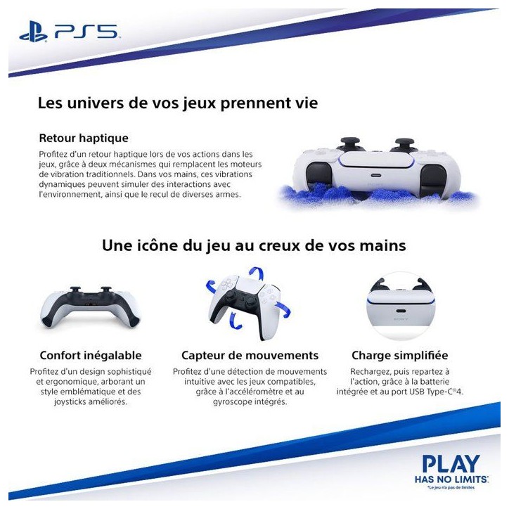 Manette sans fil DualSense - Rhythm Blue I PS5 et PC
