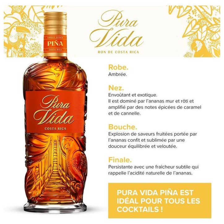 Pura Vida - Piña - Rhum - 37,5% Vol. - 70cl