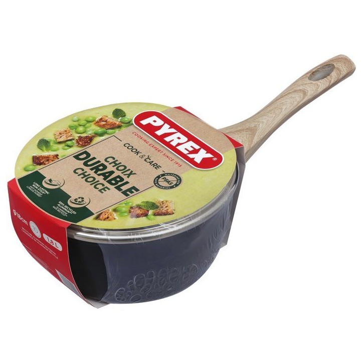 Casserole avec couvercle - PYREX - Cook & Care - 18 cm - Anti-adhérent - Induction - Sans PFAS Casserole avec couvercle - PYREX - Cook & Care - 18 cm - Anti-adhérent - Induction - Sans PFAS