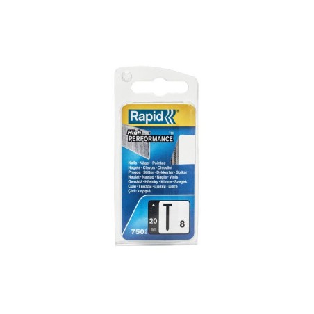 Clous galvanisés RAPID N°8/20 mm - Fil fin - Idéal pour la finition - Gris