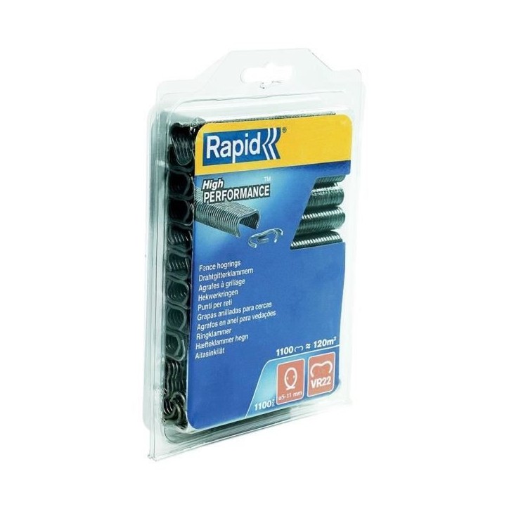 Agrafes grillage - RAPID - VR22 Anthracite - Blister 1100 Agrafes grillage - RAPID - VR22 Anthracite - Blister 1100