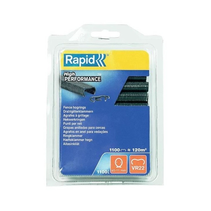 Agrafes grillage - RAPID - VR22 Anthracite - Blister 1100 Agrafes grillage - RAPID - VR22 Anthracite - Blister 1100