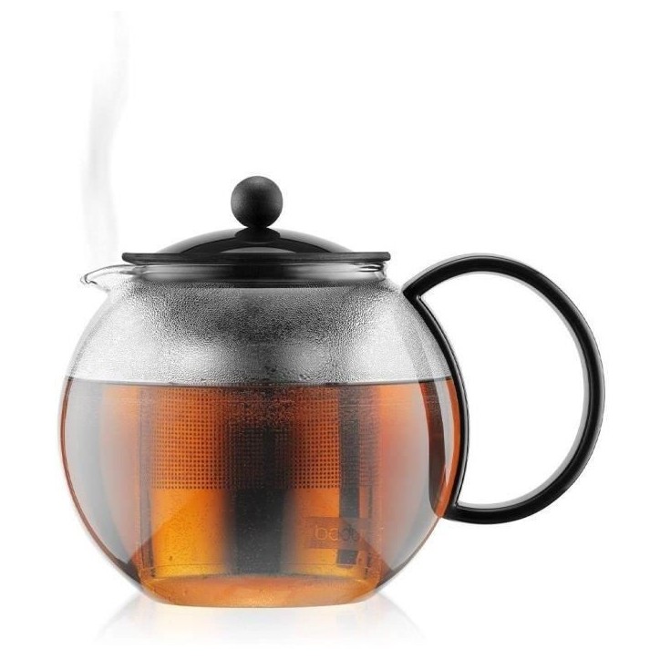 Théiere a piston BODUM - ASSAM - couvercle plastique - filtre en inox - 1.0 l
