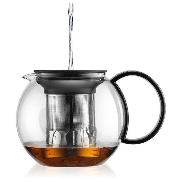 Théiere a piston BODUM - ASSAM - couvercle plastique - filtre en inox - 1.0 l