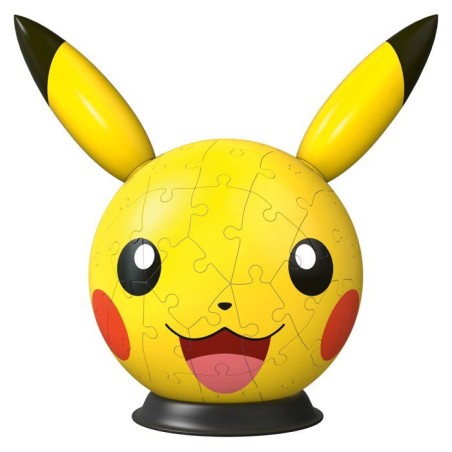 Ravensburger - Puzzle 3D Ball - Pikachu Pokémon - Des 6 ans - 72 pieces numérotées a assembler sans colle-Diametre : 13 cm-12