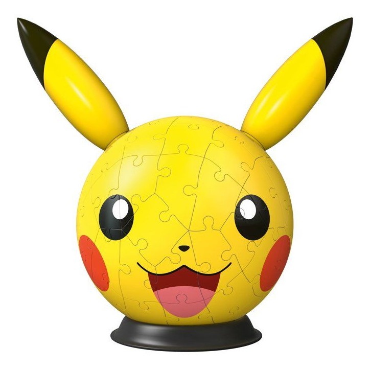 Ravensburger - Puzzle 3D Ball - Pikachu Pokémon - Des 6 ans - 72 pieces numérotées a assembler sans colle-Diametre : 13 cm-12