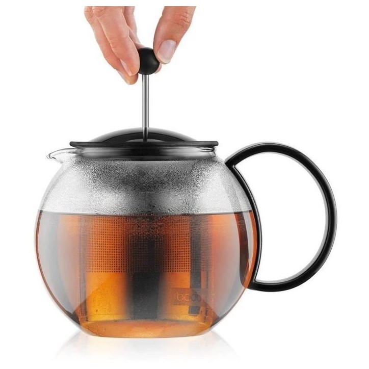 Théiere a piston BODUM - ASSAM - couvercle plastique - filtre en inox - 1.0 l