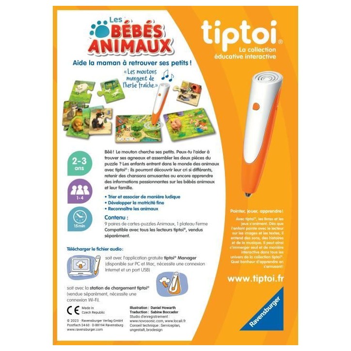 tiptoi Les bébés animaux, Jeu éducatif, 00187, A partir de 2 ans, Ravensburger tiptoi Les bébés animaux, Jeu éducatif, 00187, A partir de 2 ans, Ravensburger