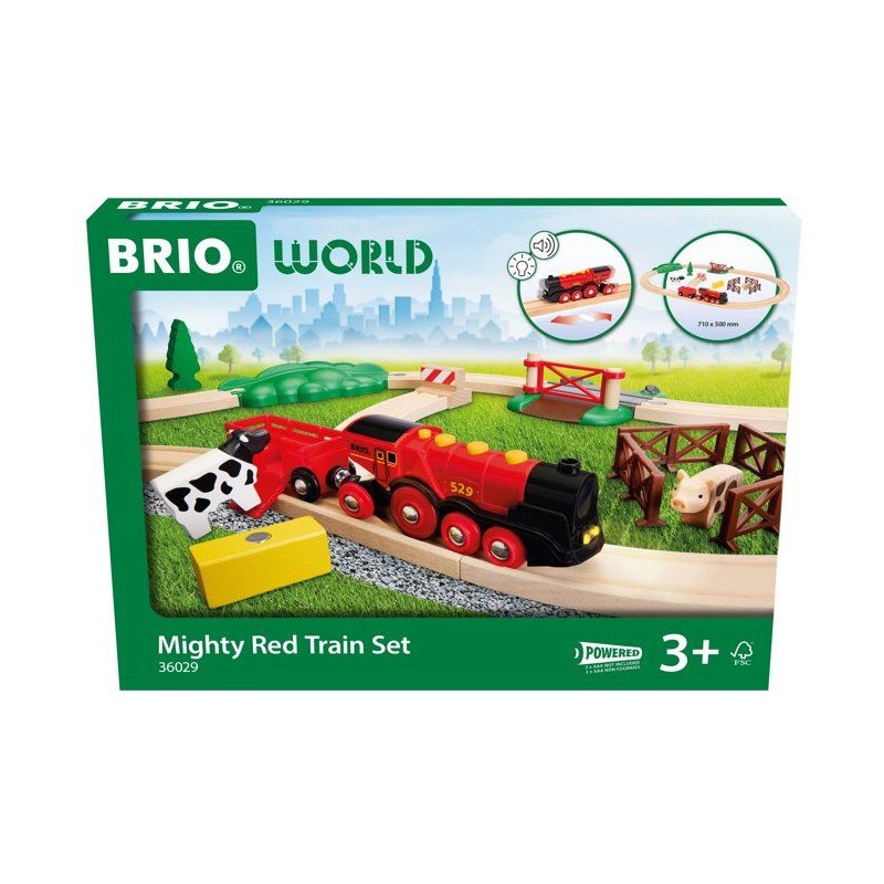BRIO World - 36029 - Circuit Campagne Locomotive a piles - Coffret de
